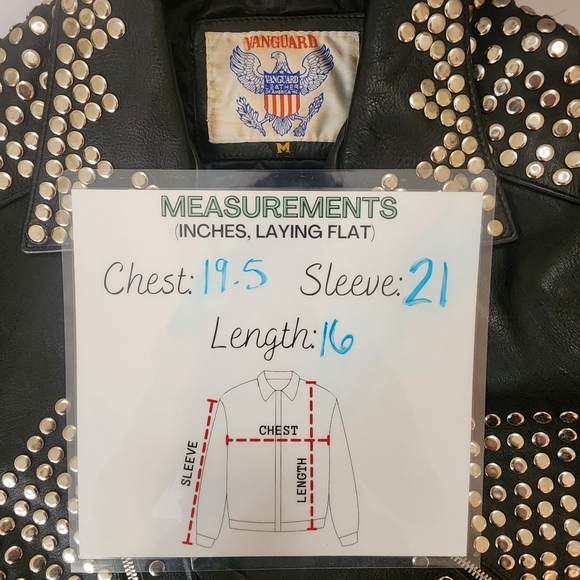 Vintage 1980s Vanguard Studded Leather Biker Jacket Women’s Medium Cropped - Picture 16 of 16